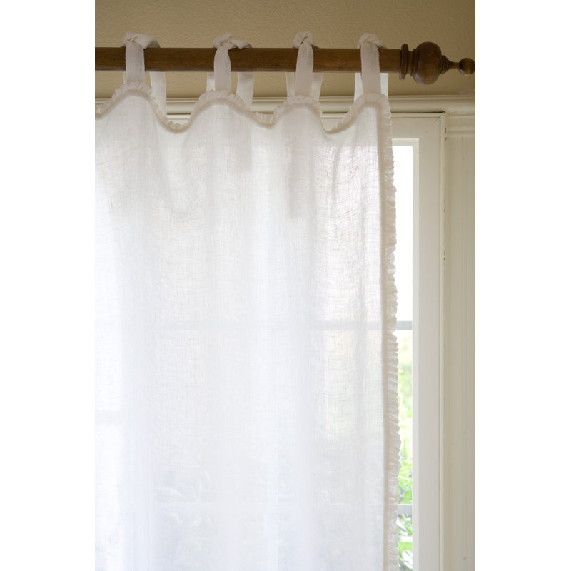 Taylor Linens Ruffle Solid Sheer Tab Top Curtains & Reviews Wayfair